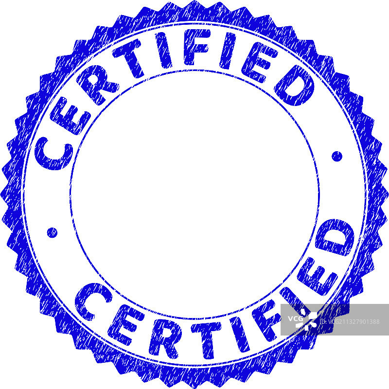 做旧风认证纹理圆形花结印章图片素材