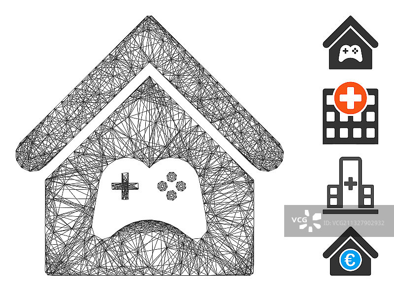 游戏中心建筑网格图案图片素材