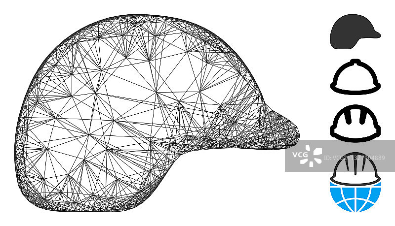 线性摩托车头盔网格图片素材