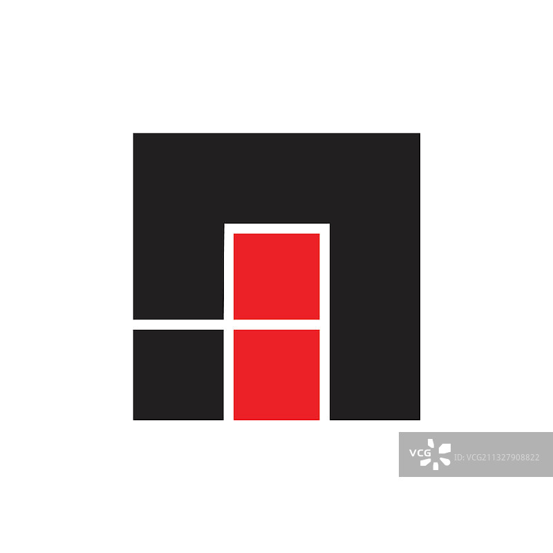 抽象字母NI方形几何标志图片素材