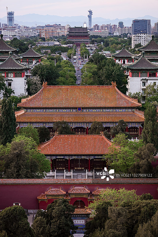 北京中轴线 城区晚高峰图片素材