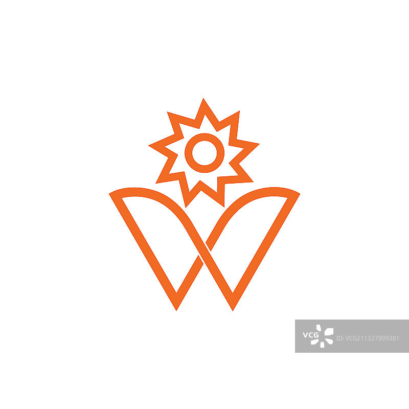 向日葵字母W标志图片素材
