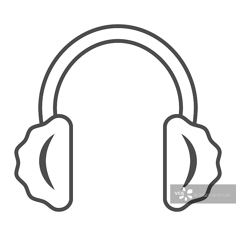 保暖耳机细线图标冬季服装图片素材