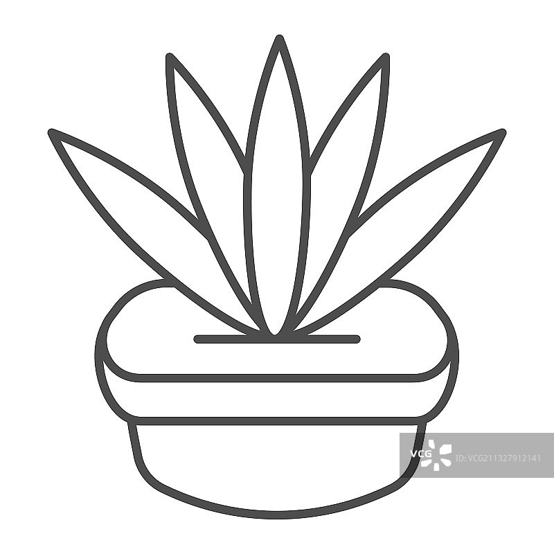 母亲节花盆植物细线图标图片素材