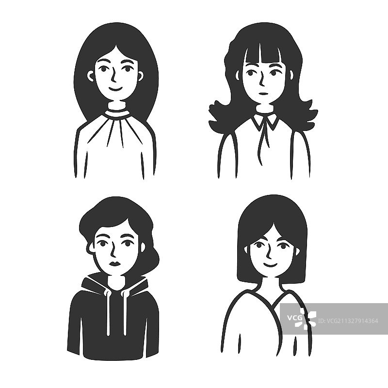 不同类型的女性套装图片素材