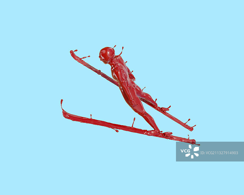 油漆材质跳台滑雪图片素材