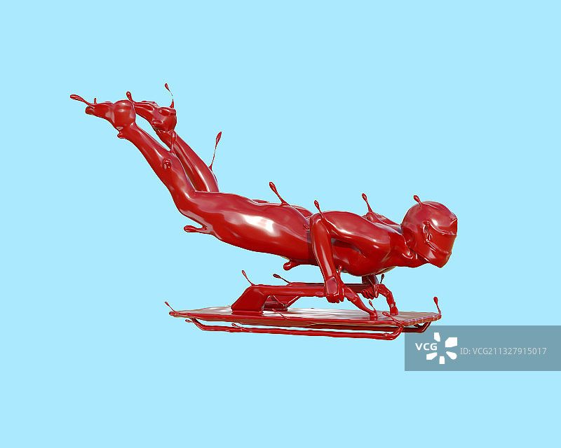 油漆材质无舵雪车图片素材