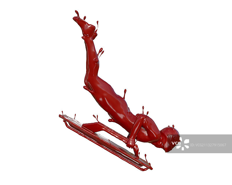 油漆材质无舵雪车图片素材