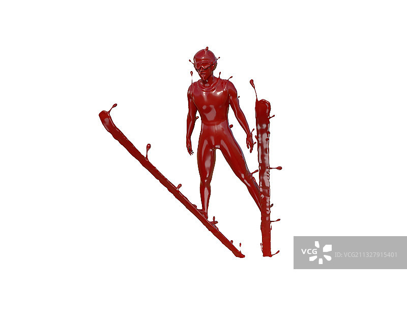 油漆材质跳台滑雪图片素材