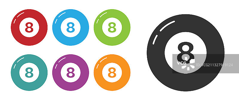 黑色台球斯诺克球图标图片素材