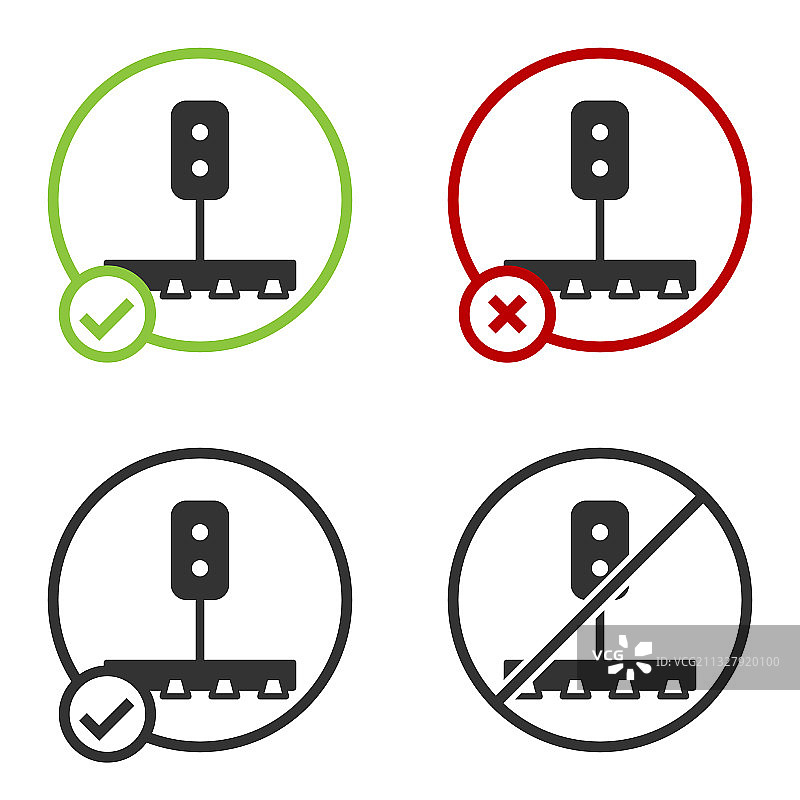 白色背景上的黑色火车交通灯图标图片素材