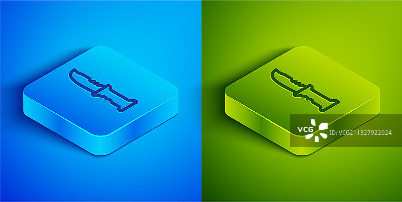 2.5D线条军用刀具图标图片素材