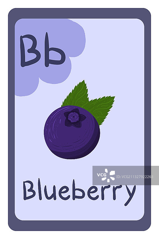 教育闪卡：字母B与蓝莓图片素材