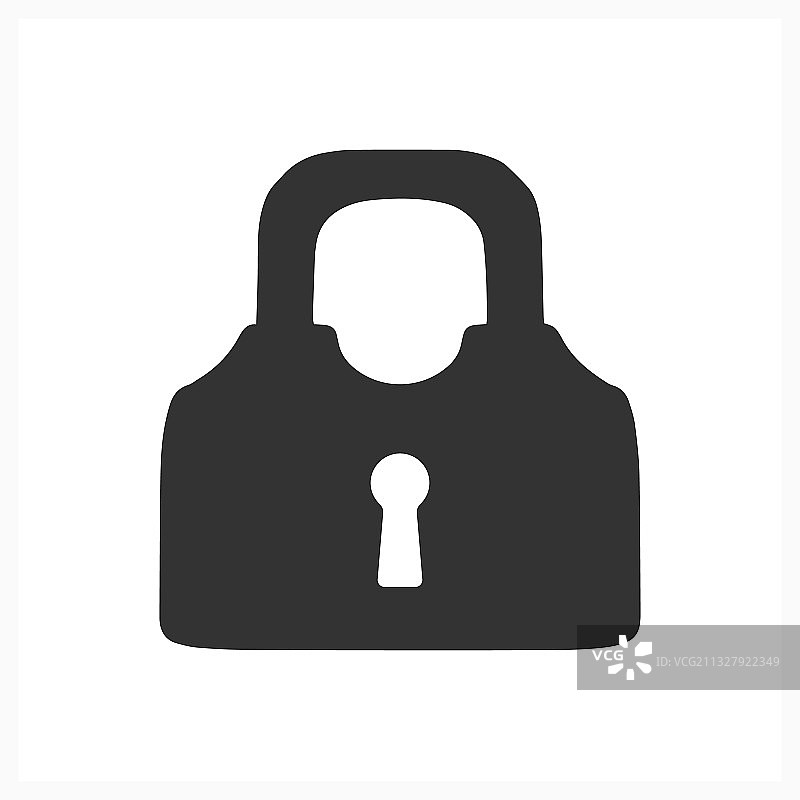 白色背景上的锁形图标图片素材