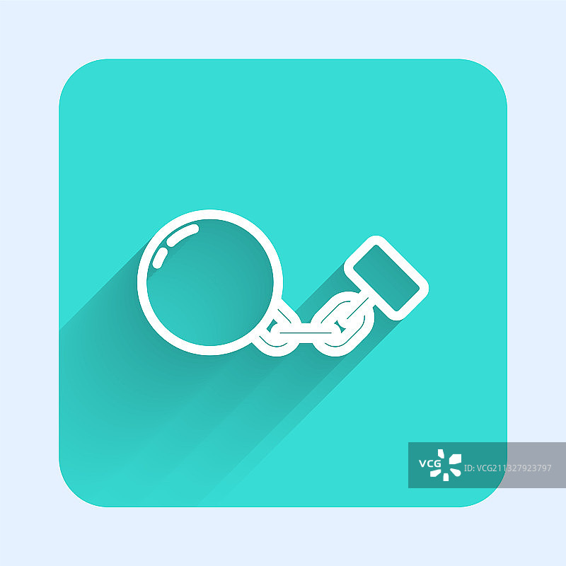 具有长阴影的白色线条链球图标图片素材