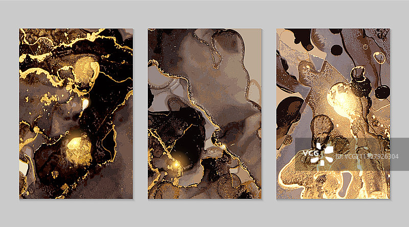 金色黑色晶石大理石宣传单图片素材