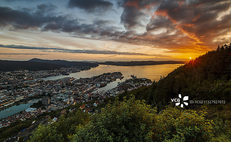 挪威卑尔根的晚霞（Sunset in Bergen）图片素材