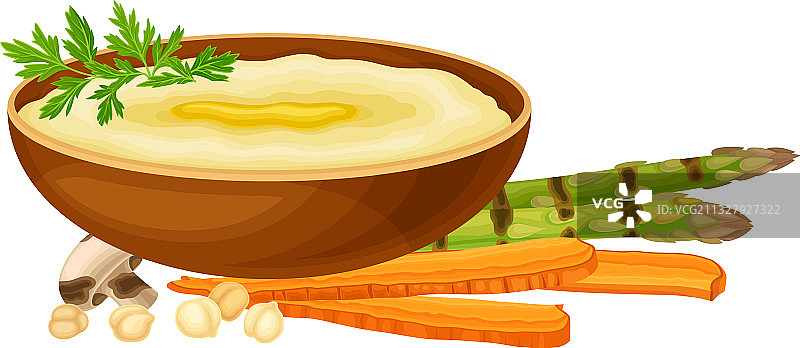 深碗鹰嘴豆泥与烤蔬菜图片素材