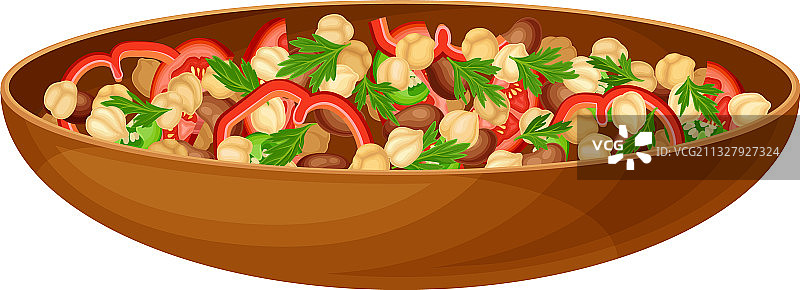 鹰嘴豆蚕豆甜椒沙拉图片素材