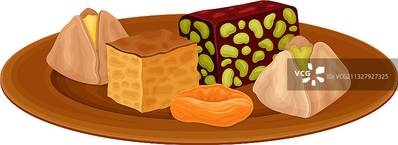 果仁蜜饼和牛轧糖图片素材