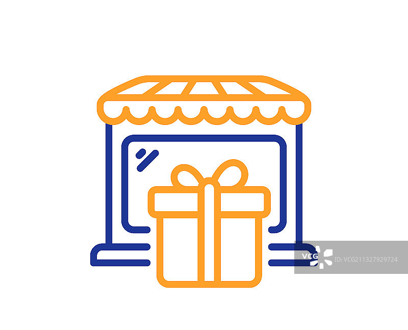 礼品店线条图标纪念品市场标志图片素材