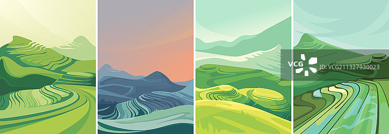 竖版梯田图片素材