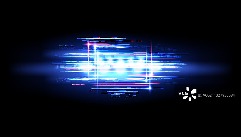 霓虹故障光晕和数字噪音背景图片素材