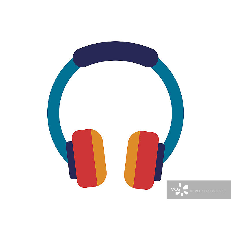 无线耳机扁平彩色图标图片素材