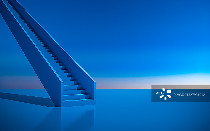 蓝色楼梯台阶三维图形图片素材