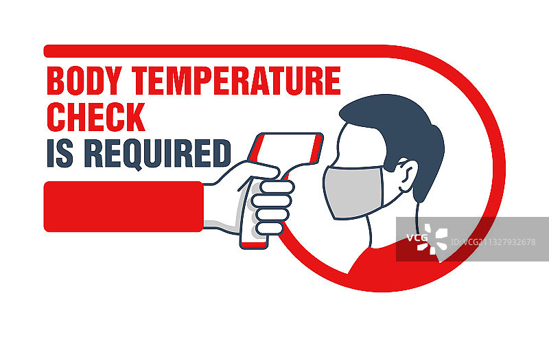 体温检测红色标志图片素材