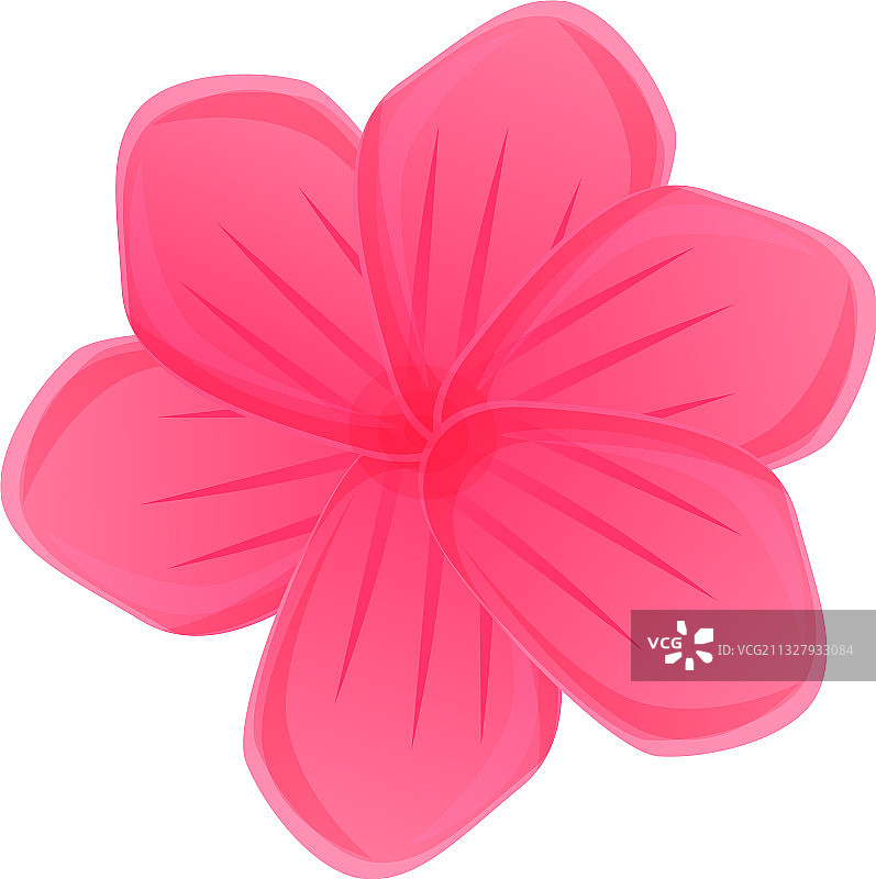 卡通风格的粉色鸡蛋花图标图片素材