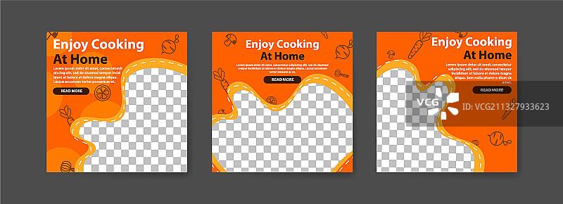 在家烹饪的社交媒体素材图片素材