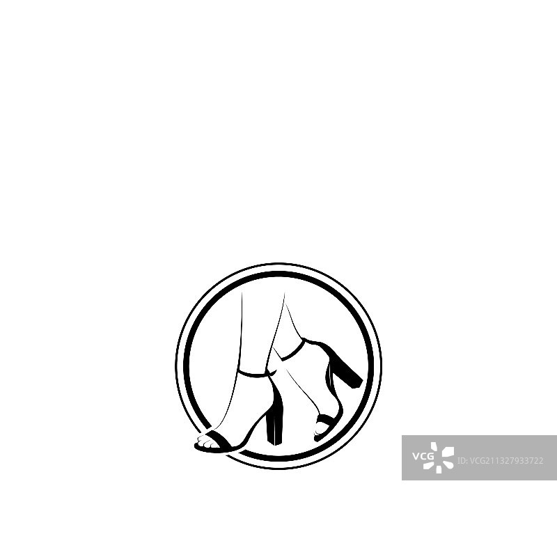女士高跟鞋标志设计剪影图片素材