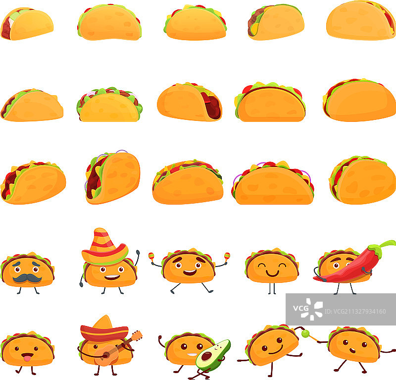 卡通风格的墨西哥卷饼图标图片素材