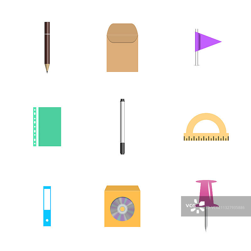 办公与学校用品图标合集图片素材