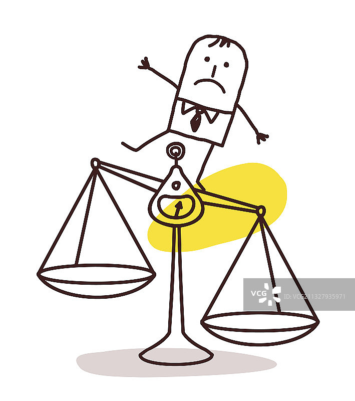 卡通商人和失衡的正义图片素材