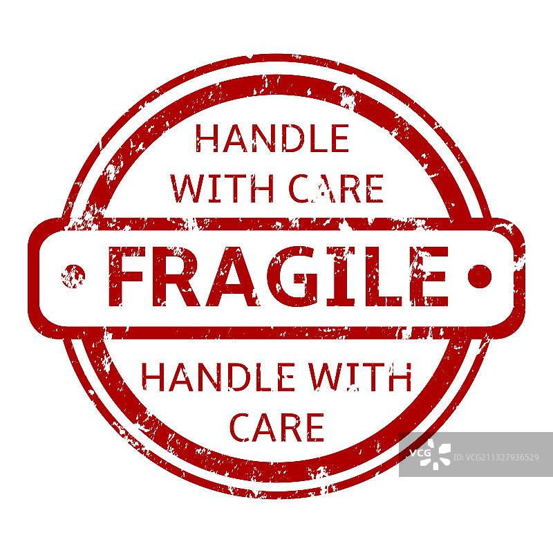 易碎品圆形印章图片素材