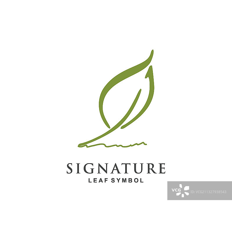 极简主义羽毛笔签名Logo设计图片素材