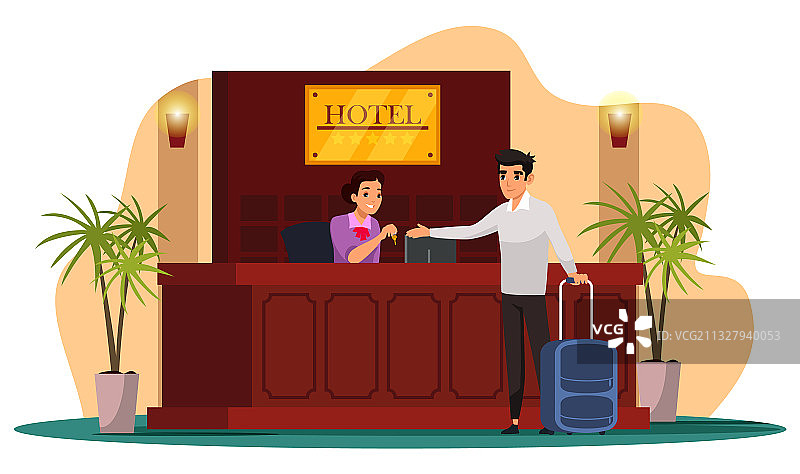 友善的微笑接待员图片素材