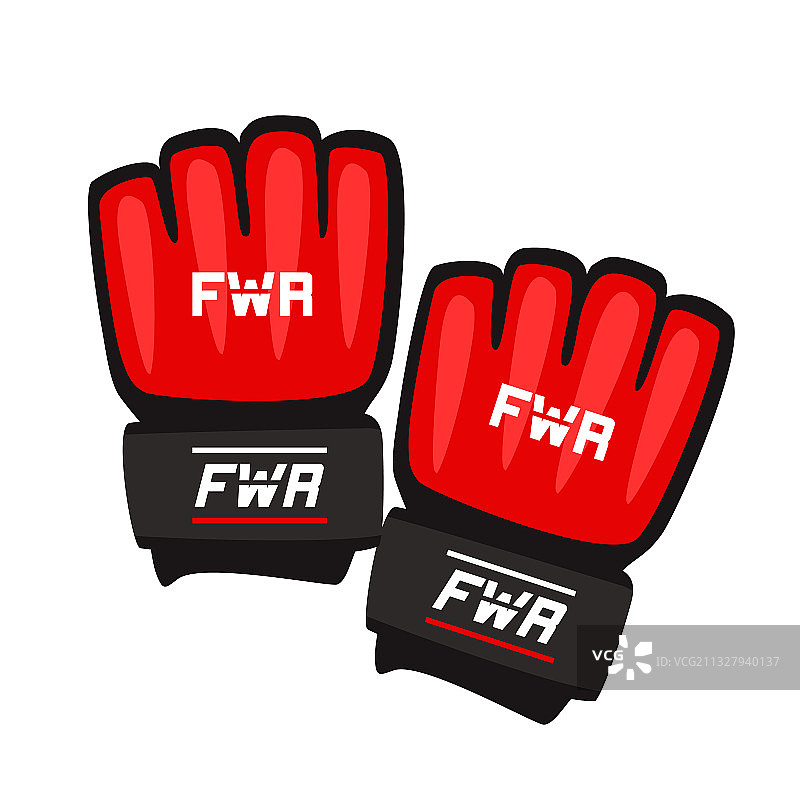 白色背景上孤立的MMA格斗手套图片素材