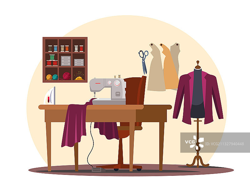 裁缝工作室内部图片素材
