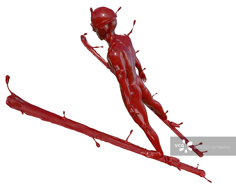 油漆材质跳台滑雪图片素材