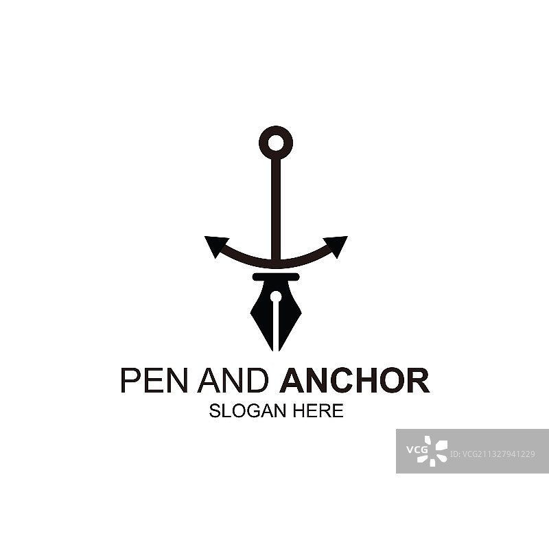 锚和笔灵感图标图片素材