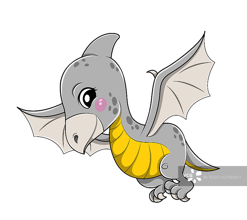 有趣的卡通飞行恐龙图片素材