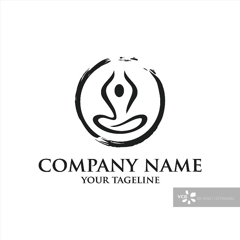 瑜伽中心logo设计，瑜伽图标模板图片素材