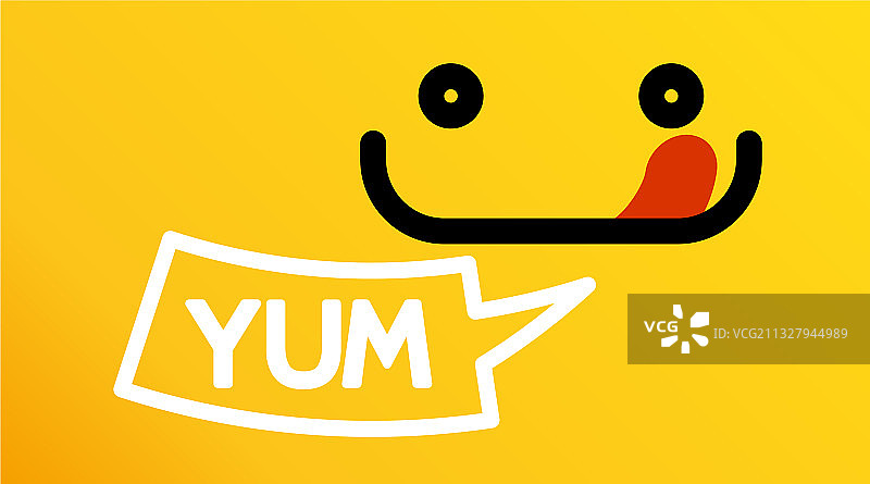 美味的笑脸卡通线条图片素材