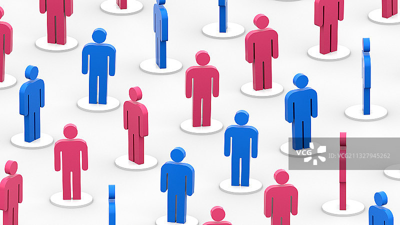 3D渲染白底背景上的小人图片素材