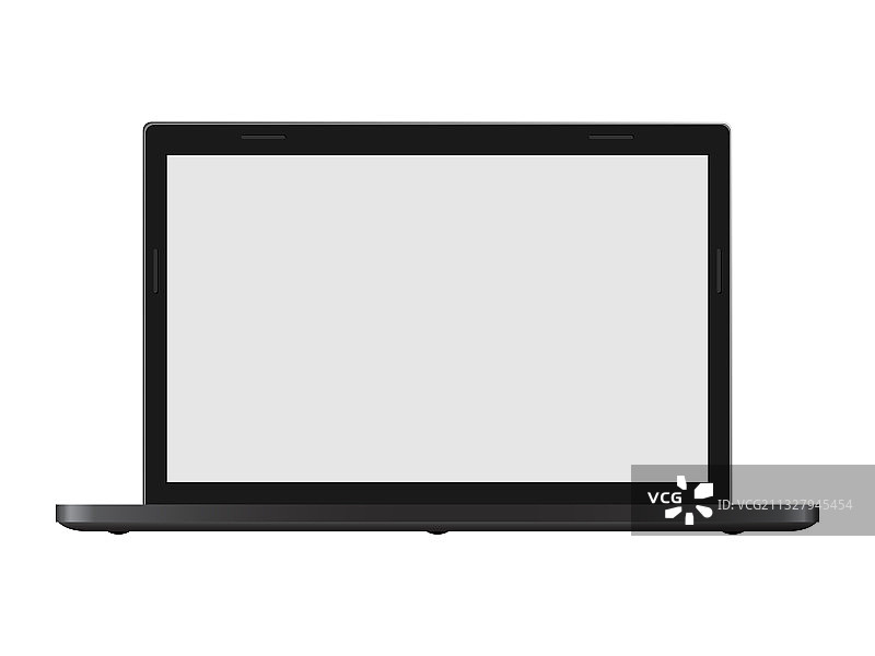 带有灰色外壳的时尚黑色逼真笔记本电脑图片素材