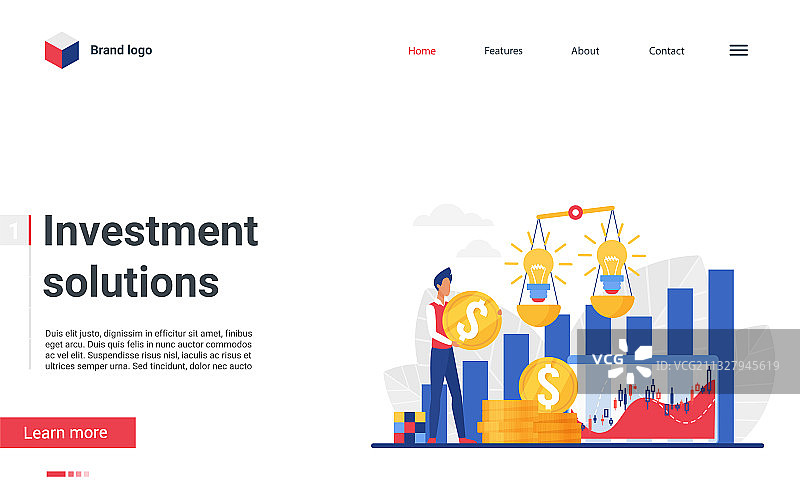投资解决方案着陆页banner图片素材