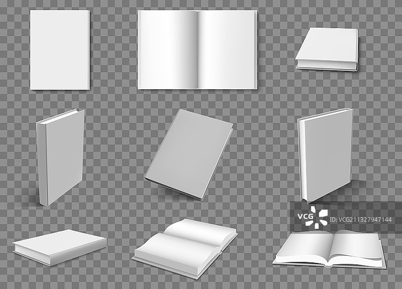 逼真的空白书籍布局图片素材